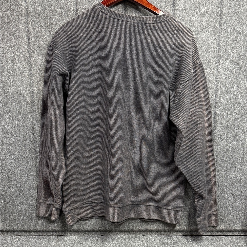 PINK Victoria's Secret Charcoal Crewneck Sweater with Orange Logo - Picture 4 of 6